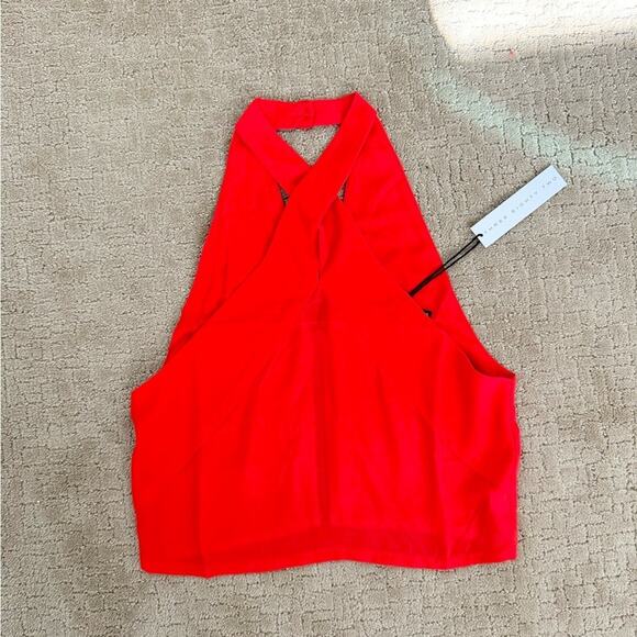 NWT Three Eighty Two Ava Cropped Halter Tomato Small - Picture 2 of 5